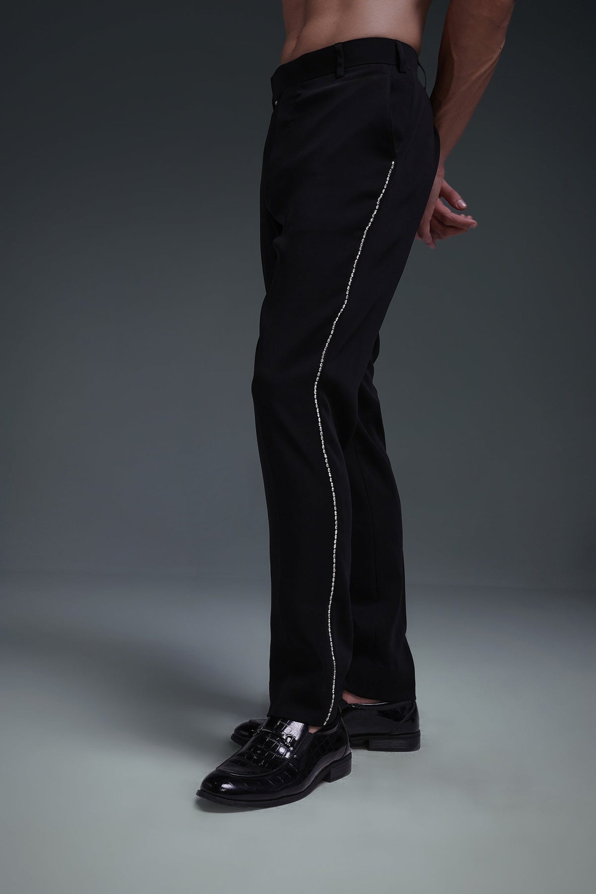 Balze(Rhine Stones) - Hand Embroidered Designer Trouser