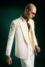 Shoulder Leaves - Hand Embroidered Designer Tuxedo