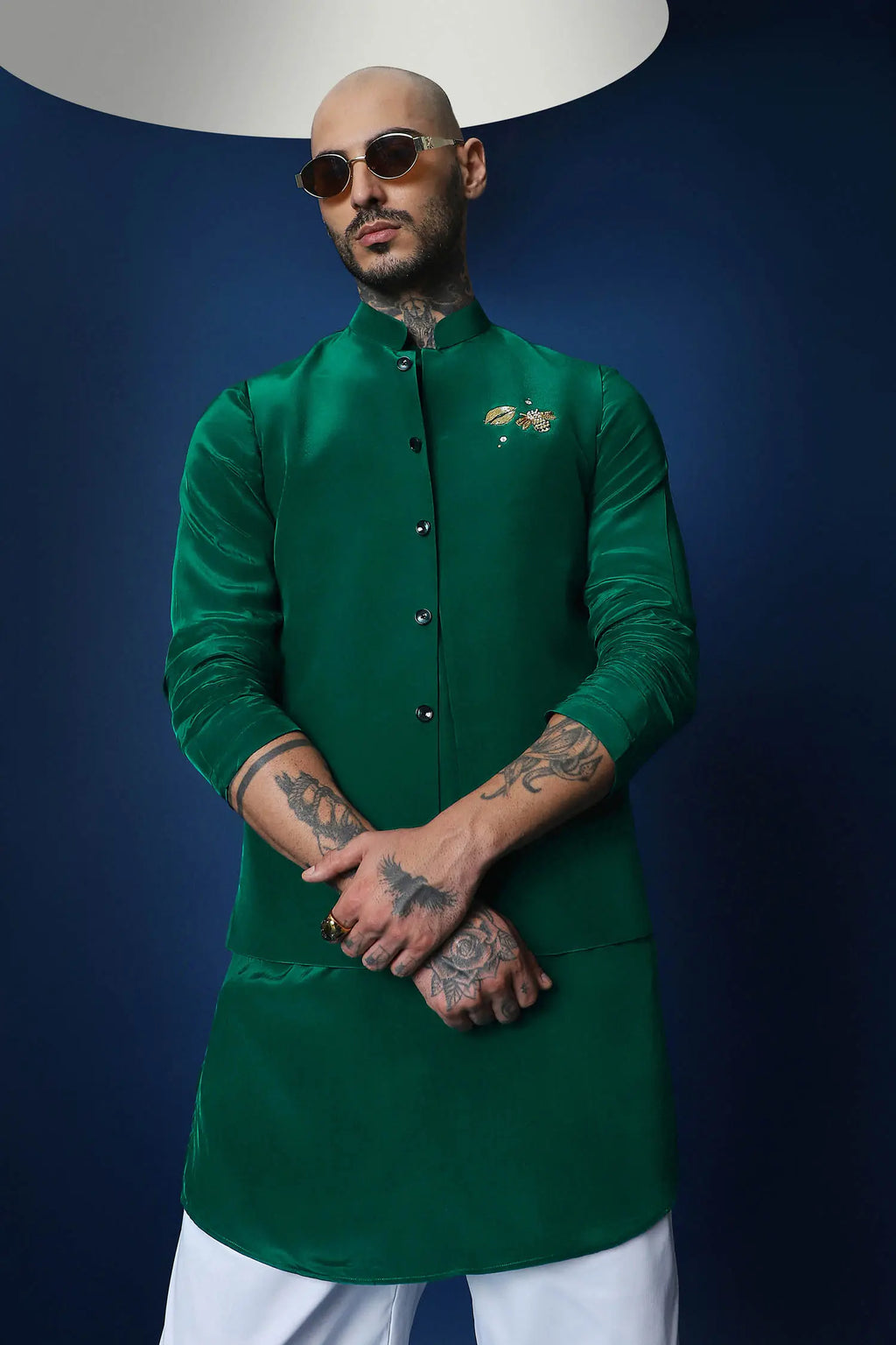 Bride Squad Hand Embroidered Bundi Set - Green