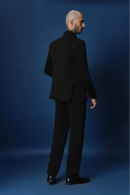Hibiscus  Hand Embroidered Tuxedo - Black