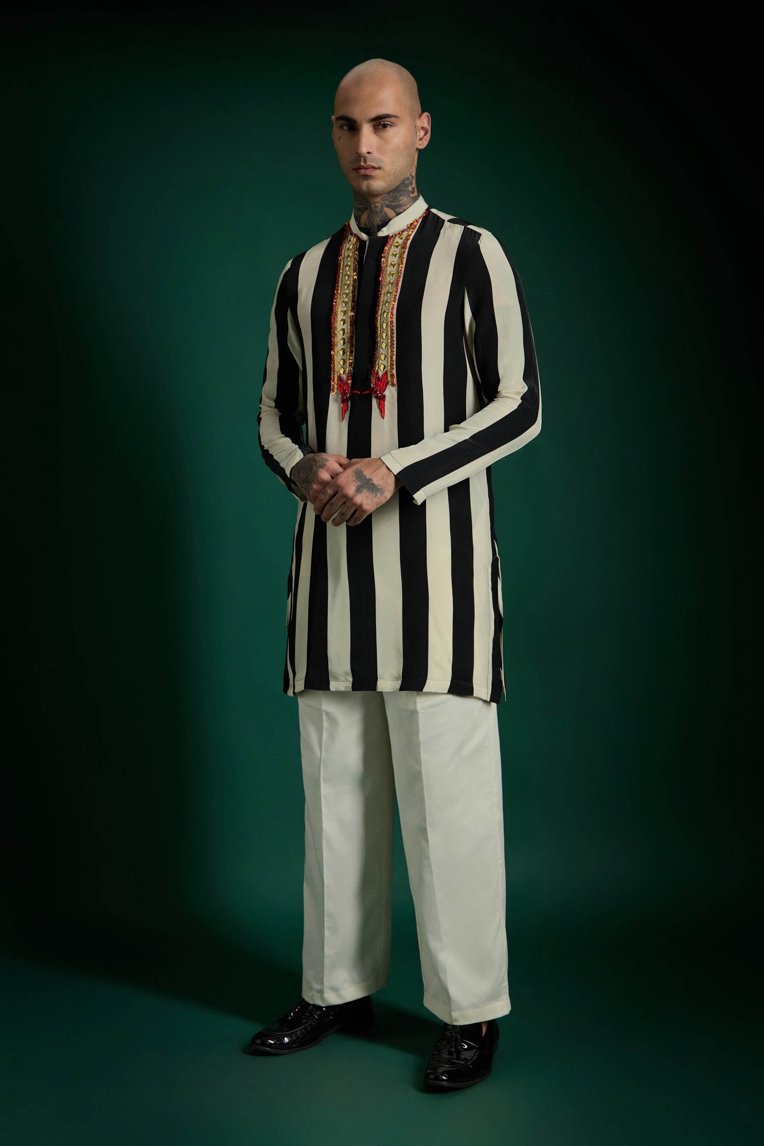 Regalia Hand Embroidered Designer Kurta - Black