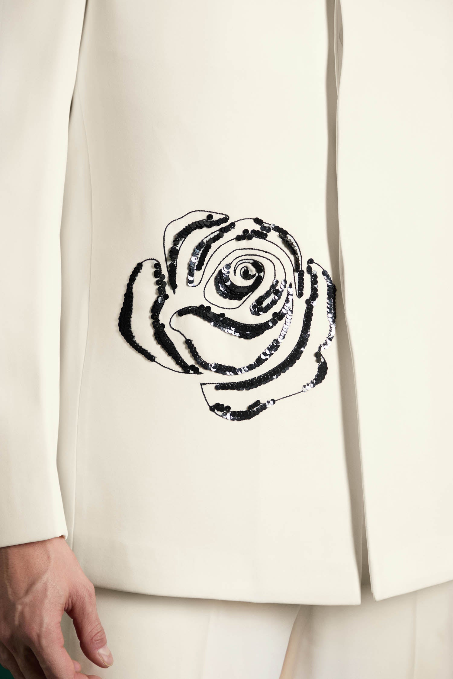 Serene Bloom(Rose)-hand Embroidered Bandhgala