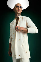 Relic Hand Embroidered Designer Kurta Set - Ivory
