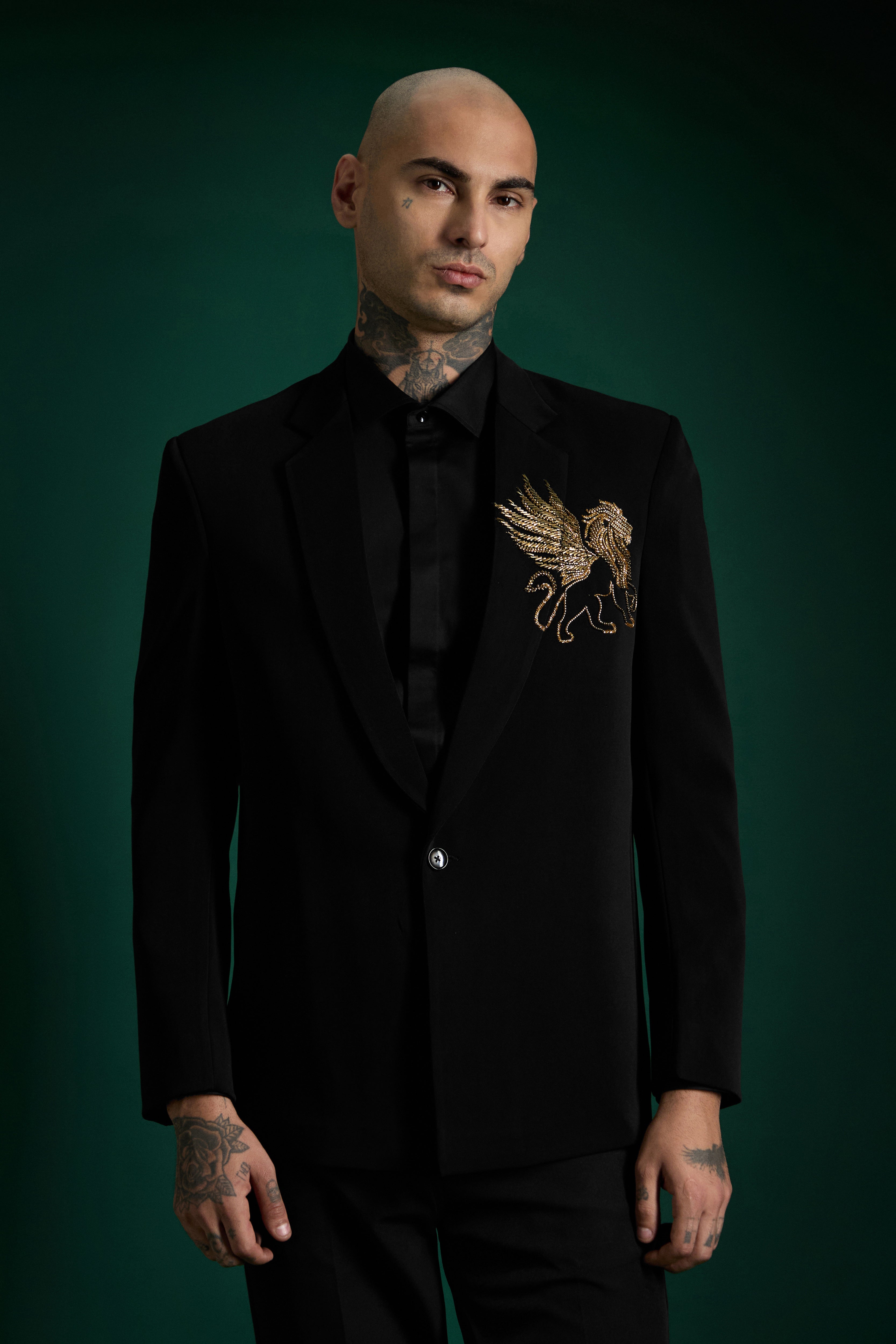 Still Crown (LION) - Hand Embroidered Designer Tuxedo