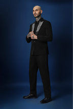 Avian Hand Embroidered Tuxedo - Black