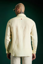 Heart Hand Embroidered Irish Linen Shirt - Mellow Yellow