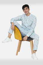 Sky Blue Printed Kurta Set