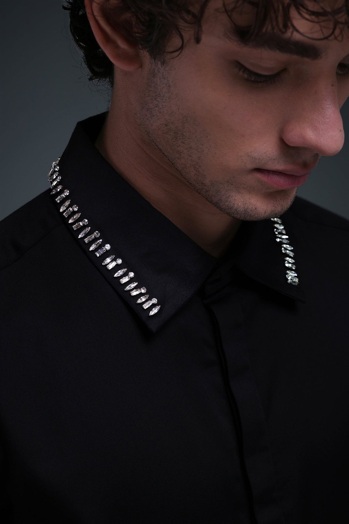 Kingsley - Hand Embroidered Designer Shirt - Black