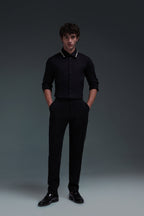 Kingsley - Hand Embroidered Designer Shirt - Black