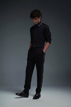 Kingsley - Hand Embroidered Designer Shirt - Black
