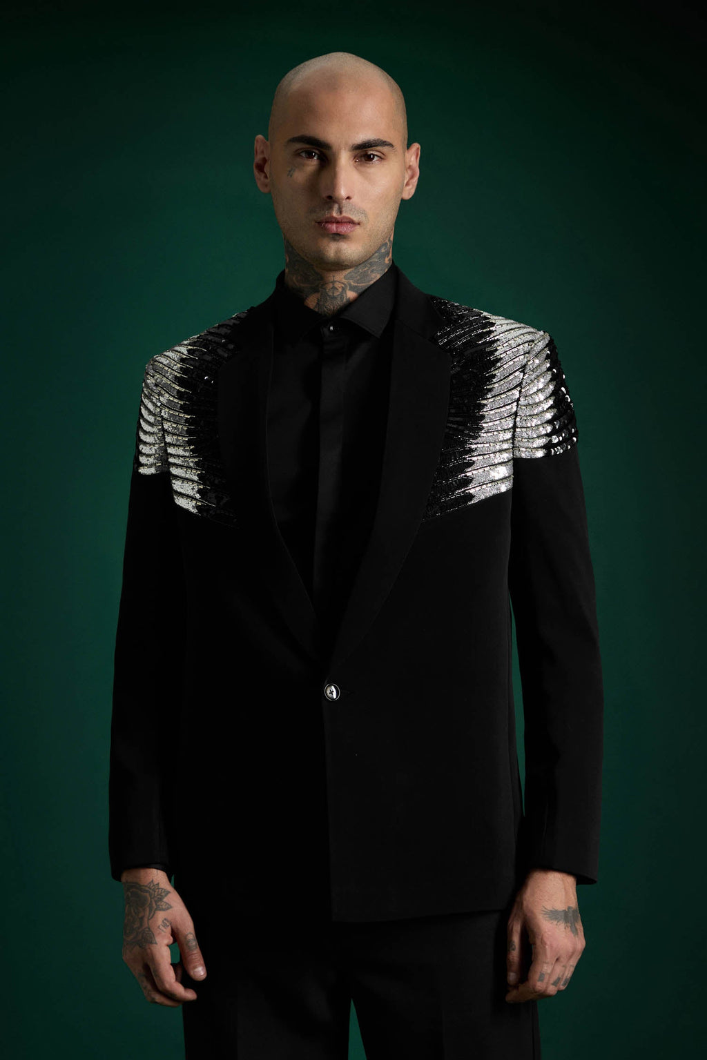 Silver Gild - Hand Embroidered Designer Tuxedo