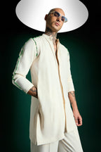 Cue Hand Embroidered Designer Kurta Set - Ivory