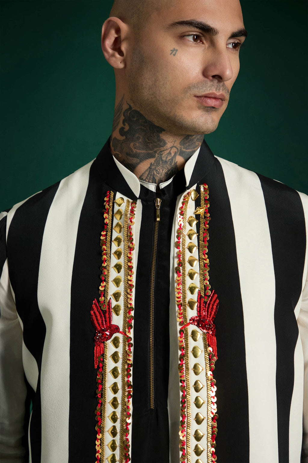 Regalia- Hand Embroidered Designer Bundi Kurta