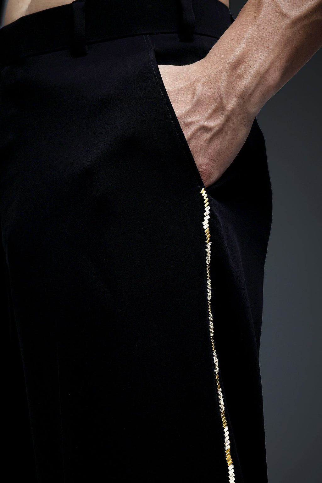 Glisten(Rhinestones) - Hand Embroidered Designer Trouser
