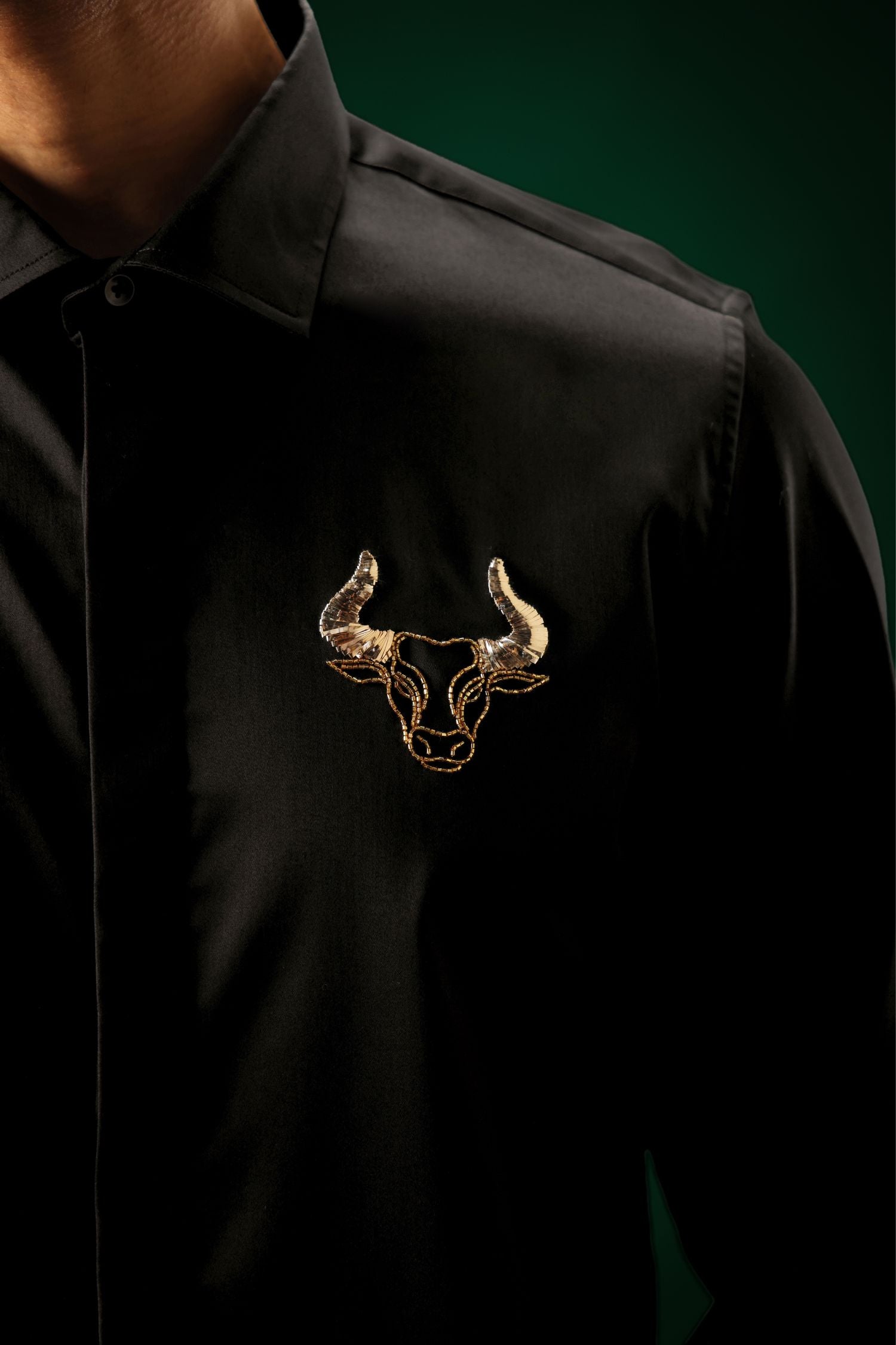 Bison(Bull) - Hand Embroidered Designer Shirt