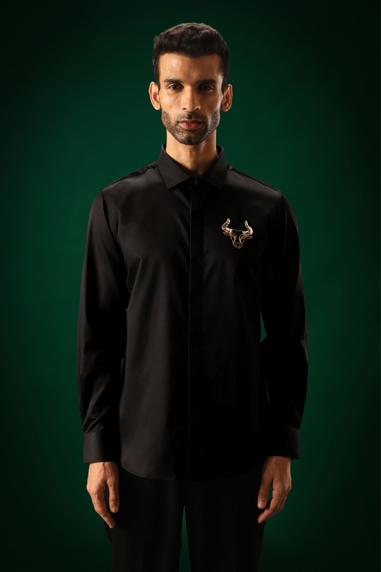 Bison(Bull) - Hand Embroidered Designer Shirt