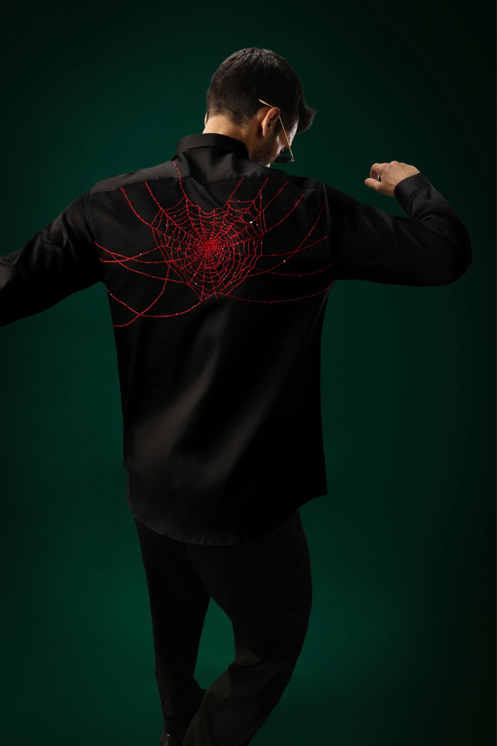Cobweb(Spider) - Hand Embroidered Designer Shirt
