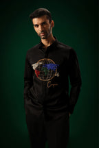 Conquerer(Globe) - Hand Embroidered Designer Shirt