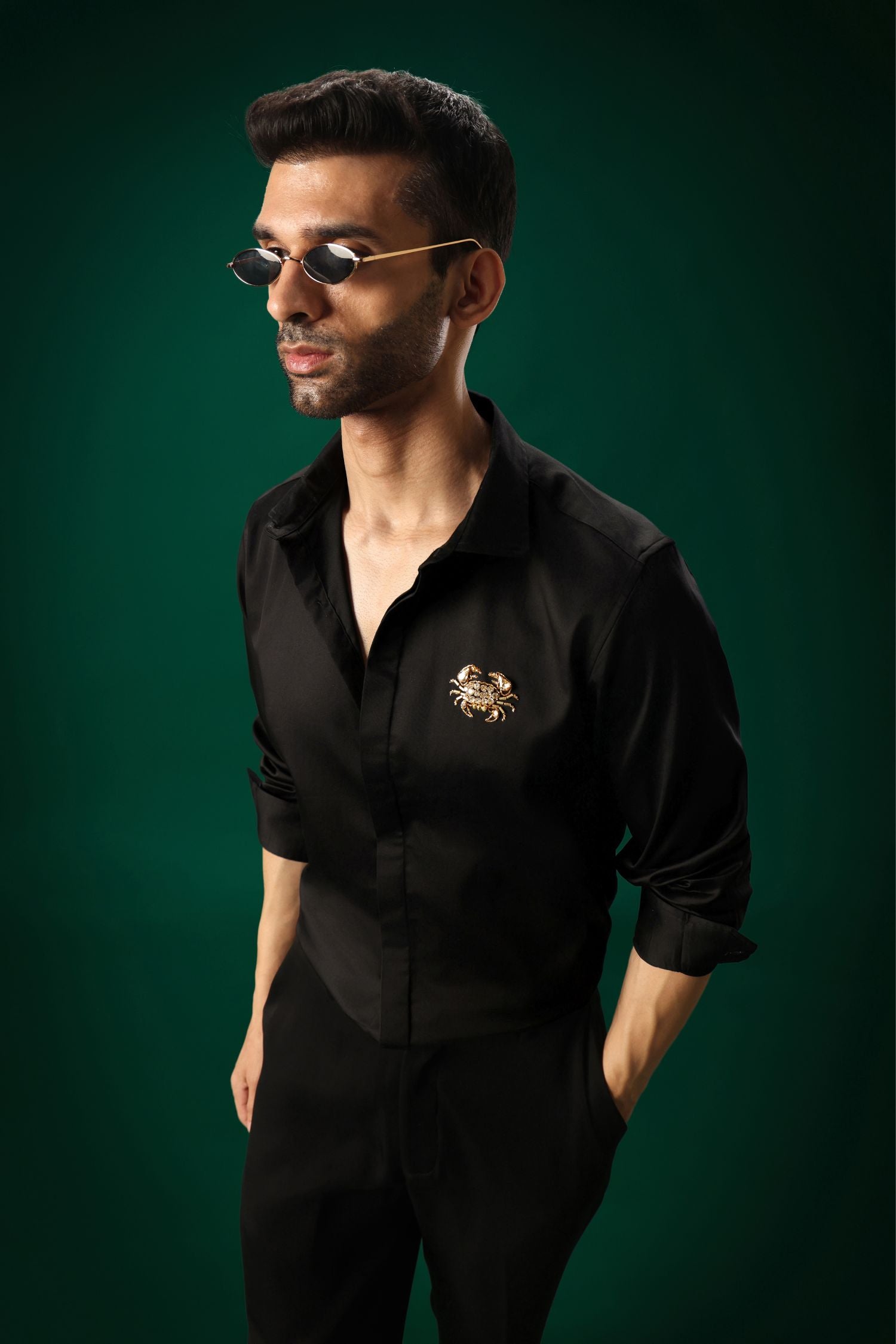 Crab - Hand Embroidered Designer Shirt