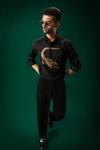 Crocodile - Hand Embroidered Designer Shirt