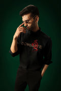 Dominate - Hand Embroidered Designer Shirt - Black