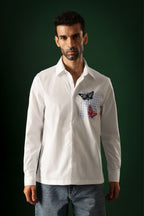 Flutter - Hand Embroidered Designer Shirt - White