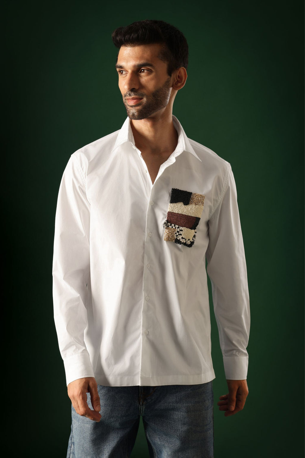 Fragment - Hand Embroidered Designer Shirt - White