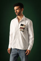 Fragment - Hand Embroidered Oversized Designer Shirt - White