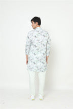 Green Cotton Printed Kurta Set