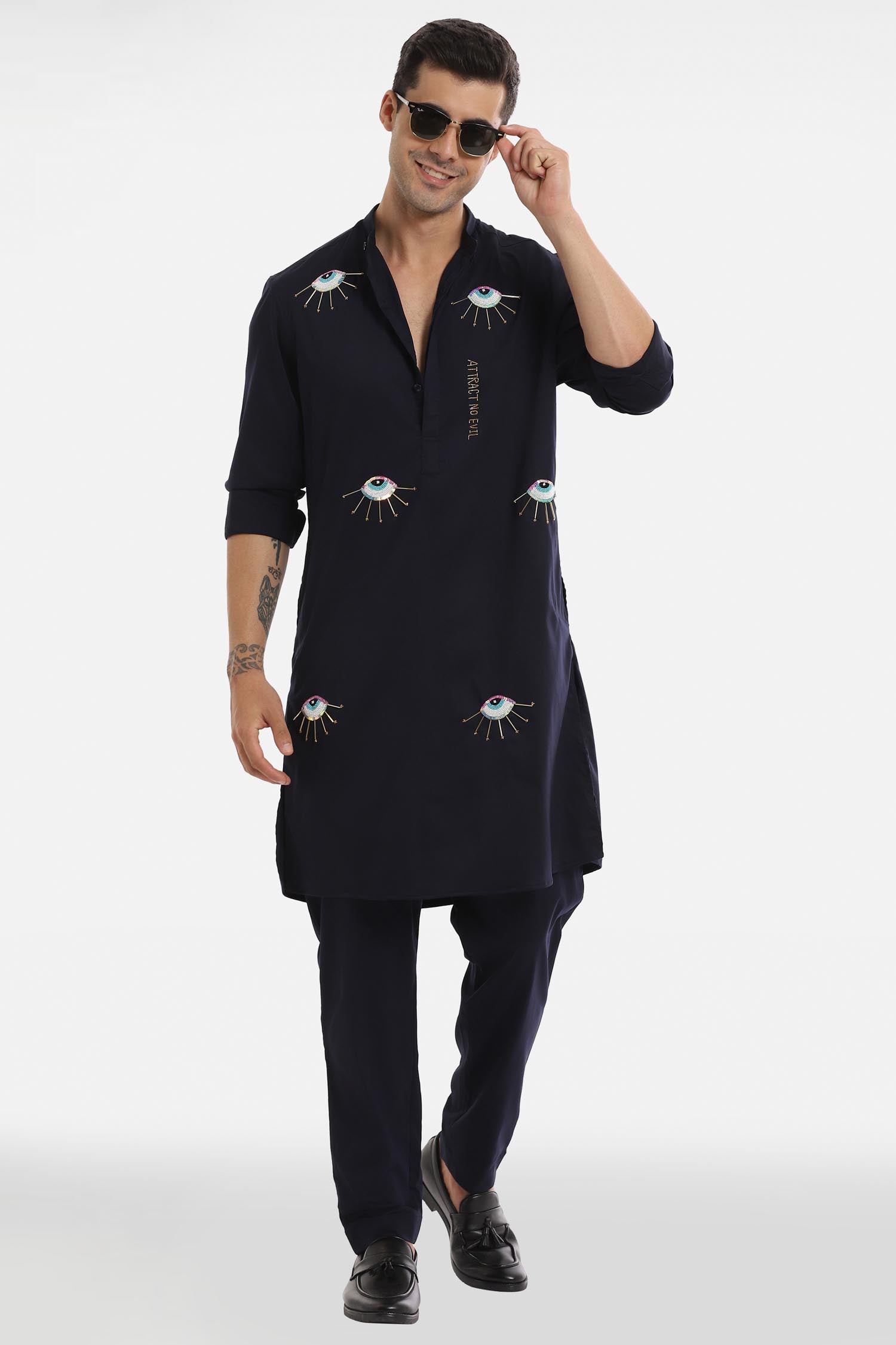 Attract No Evil Kurta - black
