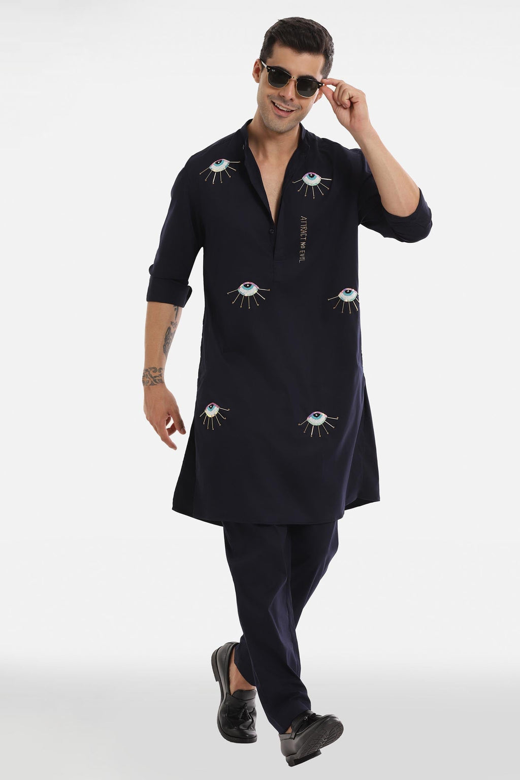 Attract No Evil Kurta - black