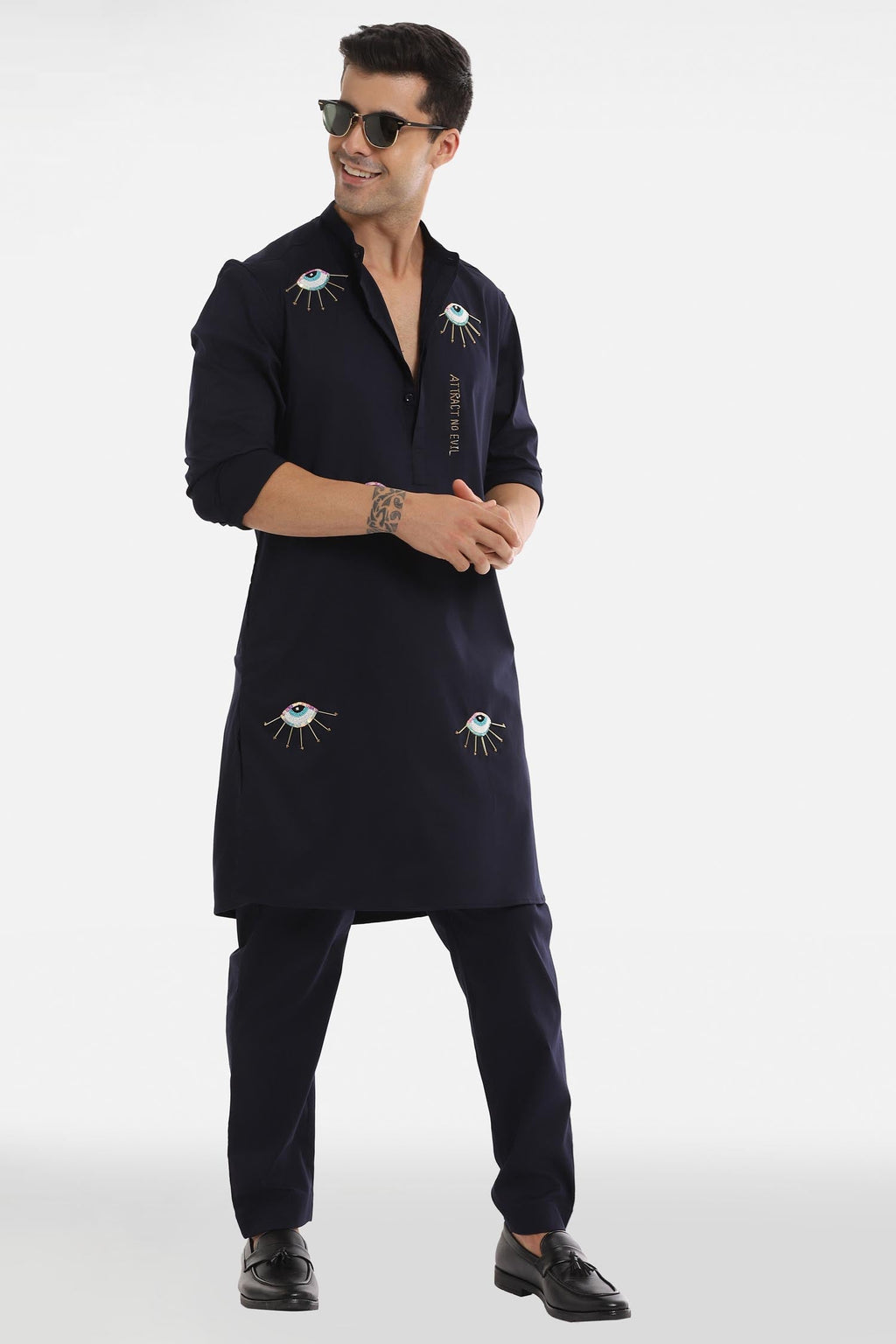 Attract No Evil Kurta - black