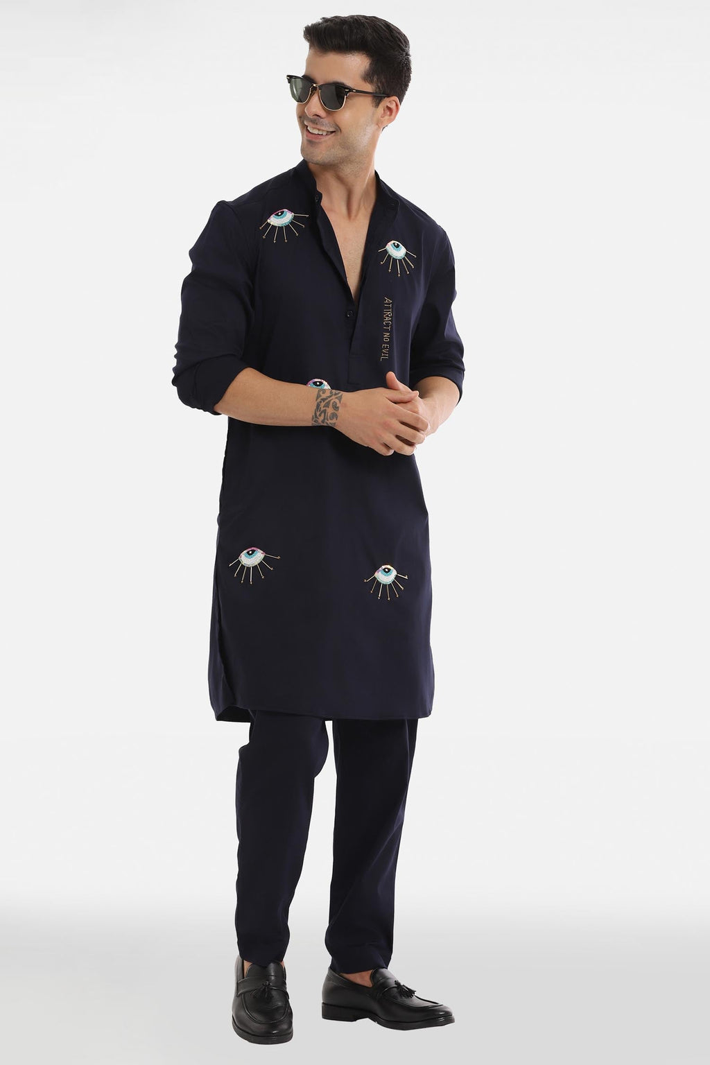 Attract No Evil Kurta - black