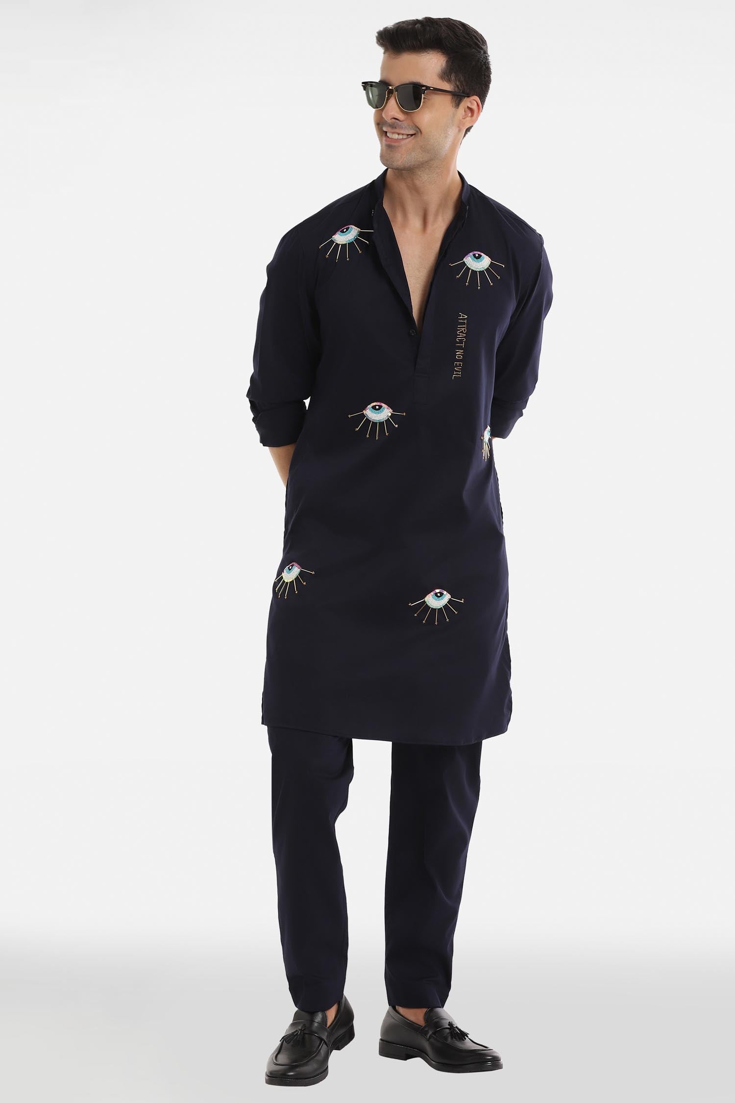 Attract No Evil Kurta - black