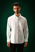 Izel - Hand Embroidered Designer Shirt - White