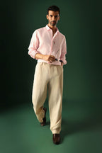 Lilly Hand Embroidered Irish Linen Shirt - Pink