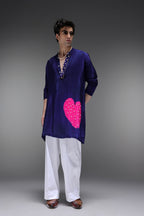 Lovestone - Hand Embroidered Designer Kurta - Navy