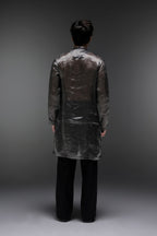Lustre (Tissue) - Hand Embroidered Designer Kurta - Black
