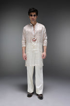 Moon - Hand Embroidered Designer Kurta - Ivory