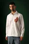 Orb - Hand Embroidered Designer Shirt - White