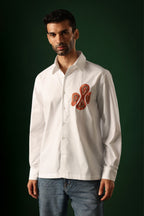 Orb - Hand Embroidered Designer Shirt - White