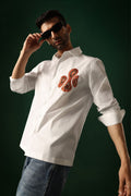 Orb - Hand Embroidered Oversized Designer Shirt - White