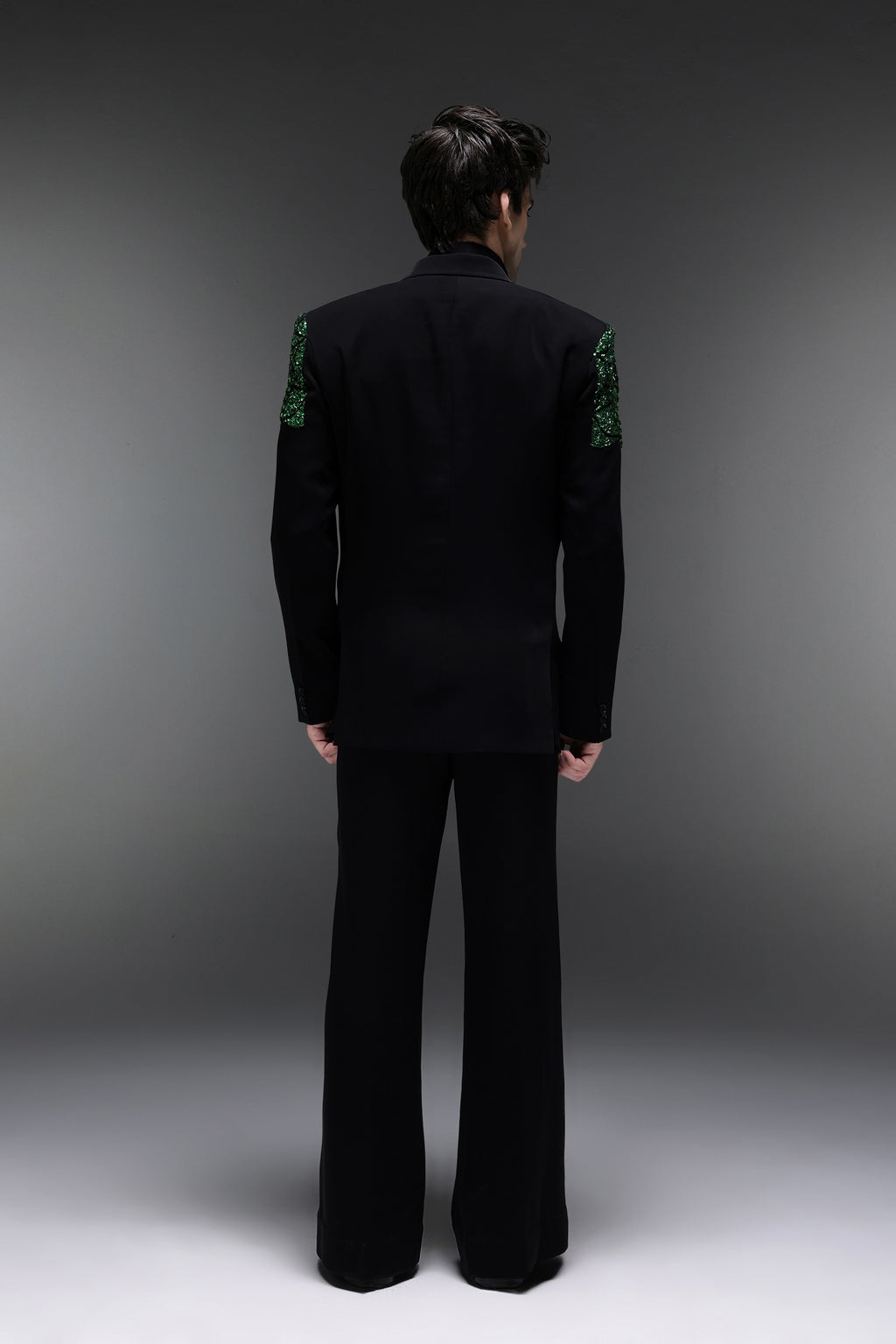 Peridot - Hand Embroidered Designer Tuxedo - Black