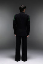Peridot - Hand Embroidered Designer Tuxedo - Black