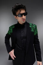 Peridot - Hand Embroidered Designer Tuxedo - Black