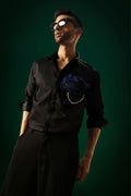 Phantom(Panther) - Hand Embroidered Designer Shirt - Black
