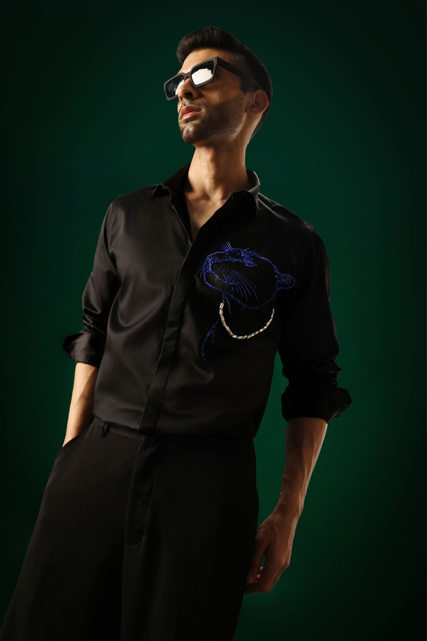 Phantom(Panther) - Hand Embroidered Designer Shirt
