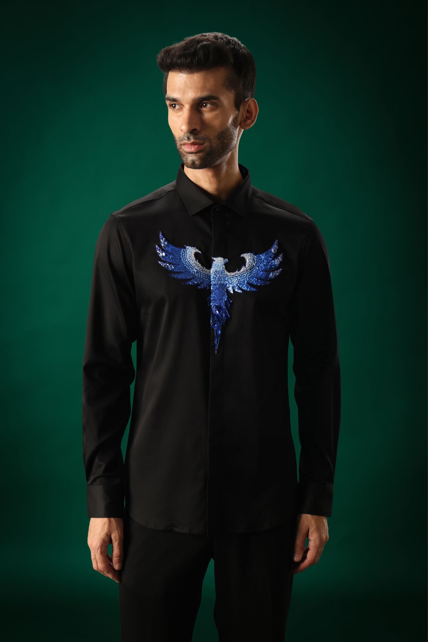 Solara(Pheonix) - Hand Embroidered Designer Shirt