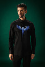 Solara(Pheonix) - Hand Embroidered Designer Shirt - Black