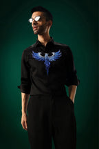 Solara(Pheonix) - Hand Embroidered Designer Shirt - Black
